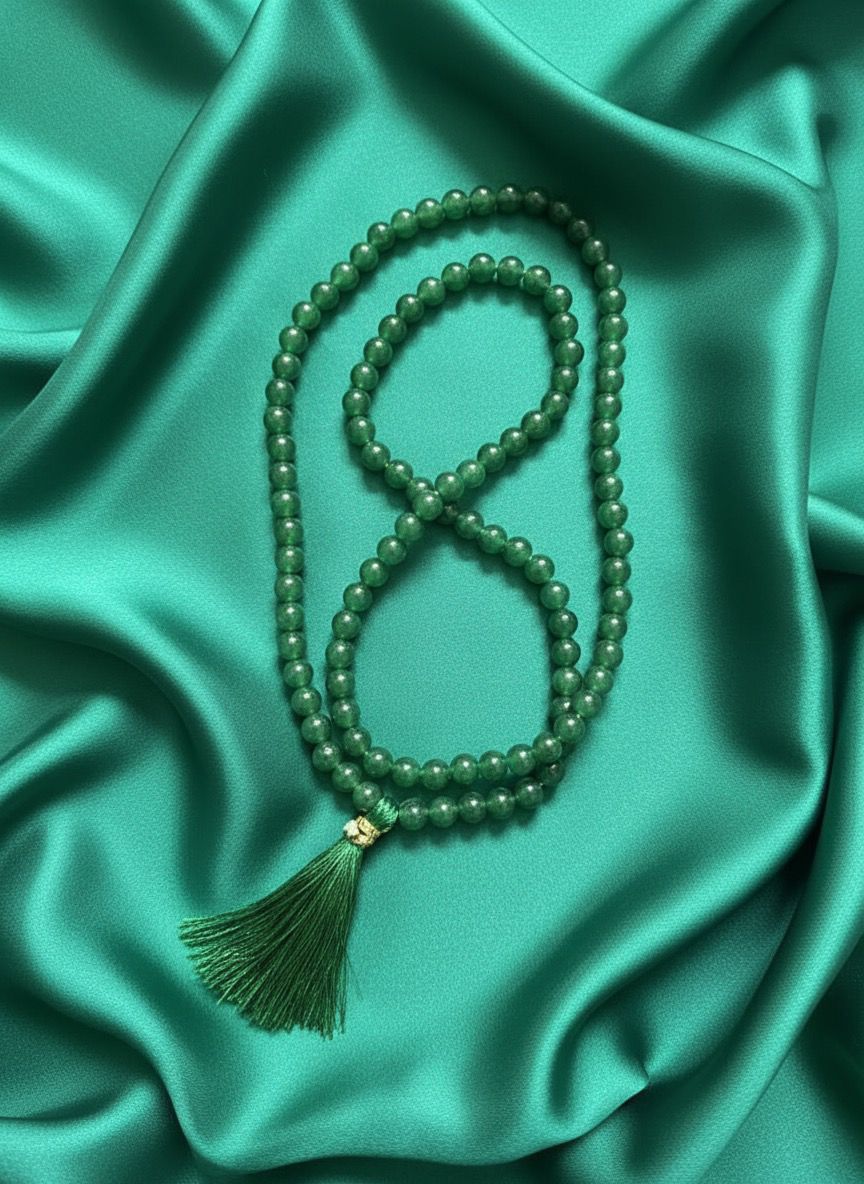 Evaarah - Energised🌿 Light Green Aventurine Mala – Flow of Heart & Fortune